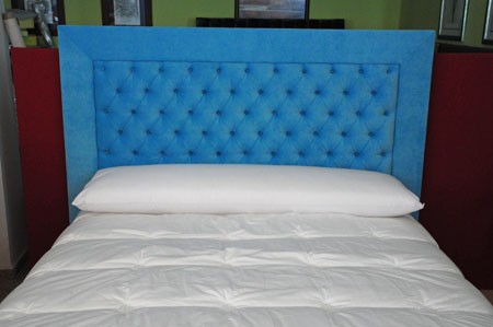 10 Cabecero en Capitone Terciopelo Azul